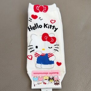 ✨Host pick✨Lovely Hello Kitty Socks - Red, Blue, and White Design 22-26cm